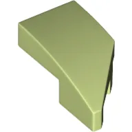 Brick Wedged, Curved 2 x 1 with Stud Notch Left / Yellowish Green