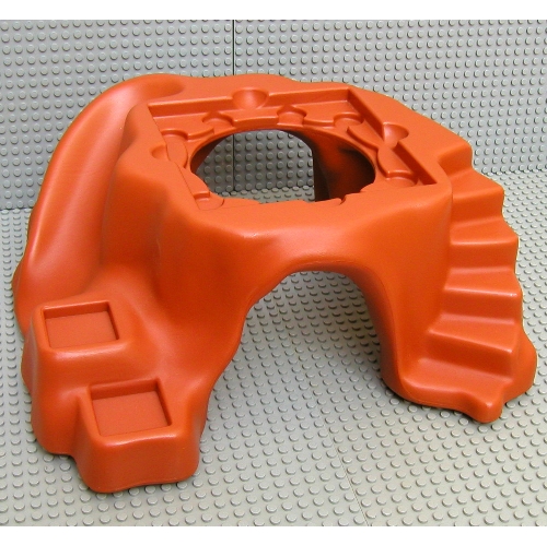 Lego Duplo Baseplate Raised 18 x 19 x 6, with Large Top Hole, and No Studs / Dark Orange