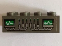 Brick 2 x 4 with Graphs and Wires Pattern (Sticker) - Set 4851