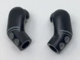 Arm, (Matching Left and Right) Pair with Silver Buttons Pattern / Black