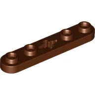 Technic Plate 1 x 5 with Smooth Ends, 4 Studs and Centre Axle Hole / Reddish Brown