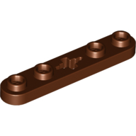 Lego Technic Plate 1 x 5 with Smooth Ends, 4 Studs and Centre Axle Hole / Reddish Brown