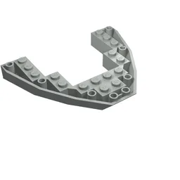 Brick Wedged, Sloped Inverted 8 x 10 x 1 Boat Bow / Light Gray