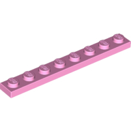 Lego Plate 1 x 8 / Bright Pink