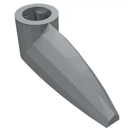 Technic Tooth 1 x 3 with Axle Hole [Rounded Underside] / Pearl Light Gray