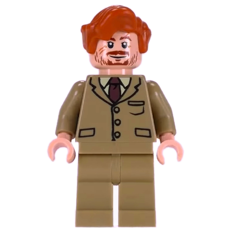 Lego Remus Lupin, Dark Tan Suit, Dark Orange Hair