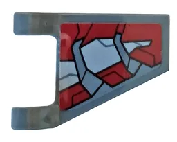 Flag 2 x 2 Trapezoid with Flat Edge with Dark Red and Light Bluish Gray Armor Plates Pattern Model Left Side (Sticker) - Set 76104