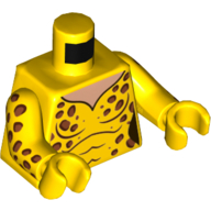 Lego Torso Jumpsuit with Cheetah Spots Print, Yellow Arms and Hands with Cheetah Spots Print / Yellow