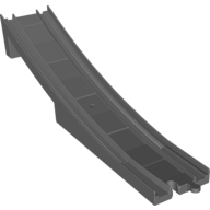 Lego Duplo Train Track Bridge End Section With Bottom Support (New Style) / Dark Bluish Gray