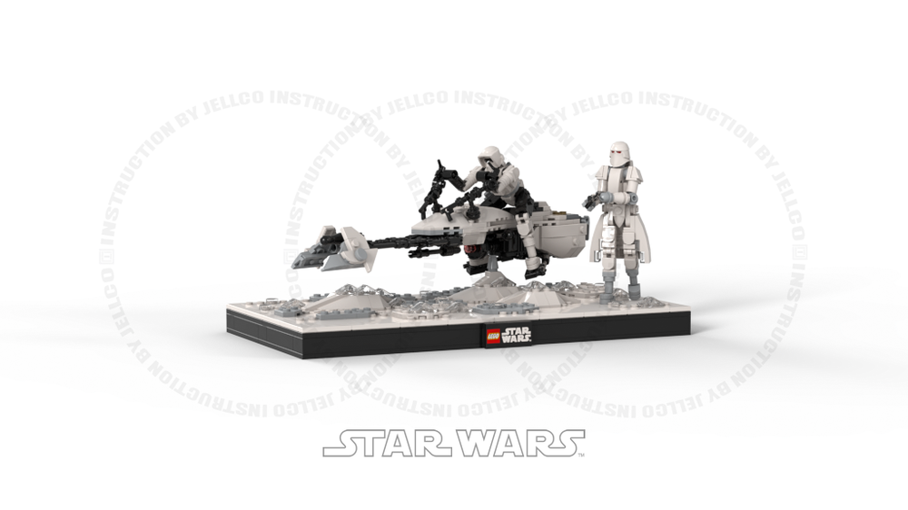 Lego Imperial 74-Z speeder bike white version and Snowtrooper