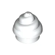 Plate Round 1 x 1 Swirled Top / Poo / White