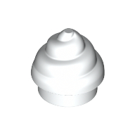 Lego Plate Round 1 x 1 Swirled Top / Poo / White