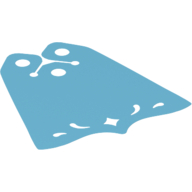 Lego Neckwear Cape, Pointed Center at Bottom, 3 Top Holes, Swirl and Diamond Shape Holes [Plain] / Medium Azure