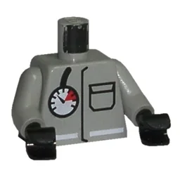 Torso Fire Air Gauge and Pocket Print, Light Gray Arms, Black Hands