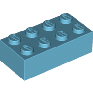 Lego Brick 2 x 4 / Medium Azure