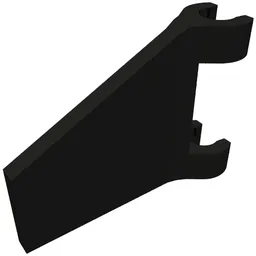Flag 2 x 2 Trapezoid with Flared Area between Clips / Black