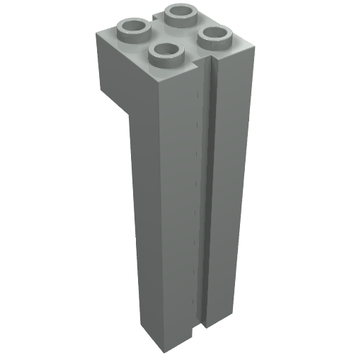 Lego Brick Special 2 x 2 x 6 with Groove / Light Gray