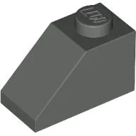 Brick Sloped 45° 2 x 1 with Bottom Pin / Dark Gray