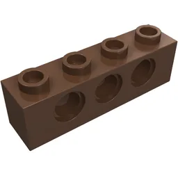 Technic Brick 1 x 4 [3 Pin Holes] / Brown