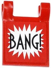 Flag 2 x 2 Square with Flat Edge with 'BANG!' Large Font and White Starburst Explosion Horizontal Pattern on Both Sides (Stickers) - Sets 70908 / 76013