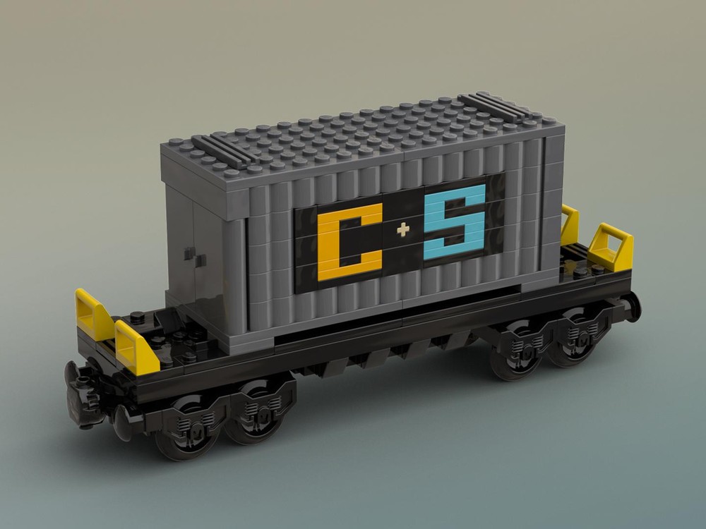 Lego Flatbed Car + Shipping Container (24L)