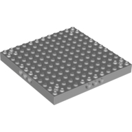 Lego Brick Special 12 x 12 with 3 Pin Holes on Each Side and Axle Holes in Corners / Light Bluish Gray