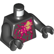 Lego Torso Red Energy Print (NRG Cole), Black Arms and Hands / Black