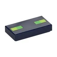 Tile 1 x 2 with Pixelated Face / Lime/Green Squares Print / Dark Blue