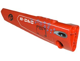Lego Technic, Panel Fairing # 5 Long Smooth, Side A with Panel, Vent, Bubbles and '8-060' Pattern (Sticker) - Set 8060