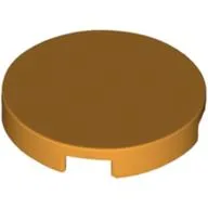 Tile Round 2 x 2 with Bottom Cross / Medium Orange