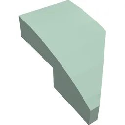 Brick Wedged, Curved 2 x 1 with Stud Notch Left / Sand Green