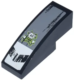 Slope, Curved 3 x 1 with Chevron and Pistons Skull Logo Pattern (Sticker) - Set 8211