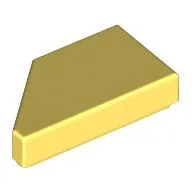 Tile 1 x 2 with Stud Notch Right / Bright Light Yellow