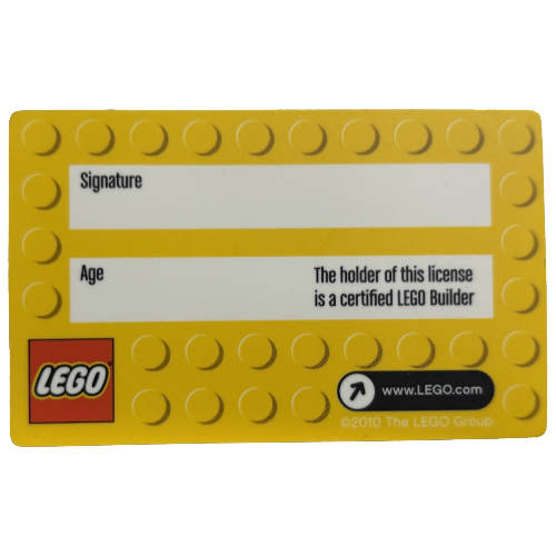 Lego Official LEGO Builder License, Lenticular Card / [No Color/Any Color]