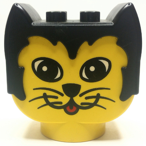 Lego Duplo Animal Head Cat, Oblong Eyes / Yellow