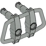 Grille 6 x 4 x 3 [2 Pins & 2 Pin Holes] / Light Gray