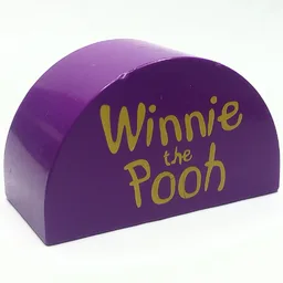 Duplo Brick 2 x 4 x 2 Curved Top with 'Winnie the Pooh' Print / Purple