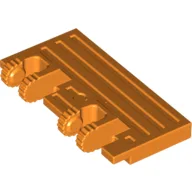 Hinge Train Gate 2 x 4 Locking Dual 2 Fingers with Rear Reinforcements, 9 Teeth / Orange