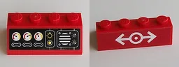 Slope 45 2 x 4 with Black Instrument Panel and White Train Logo Pattern (Stickers) - Set 60098