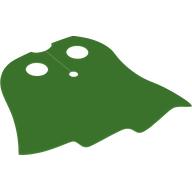 Lego Neckwear Cape, 3 Stepped Points, 2 Holes / Bright Green