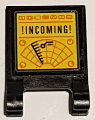 Flag 2 x 2 Square with Flat Edge with '!INCOMING!' on Radar Screen Pattern (Sticker) - Set 76034