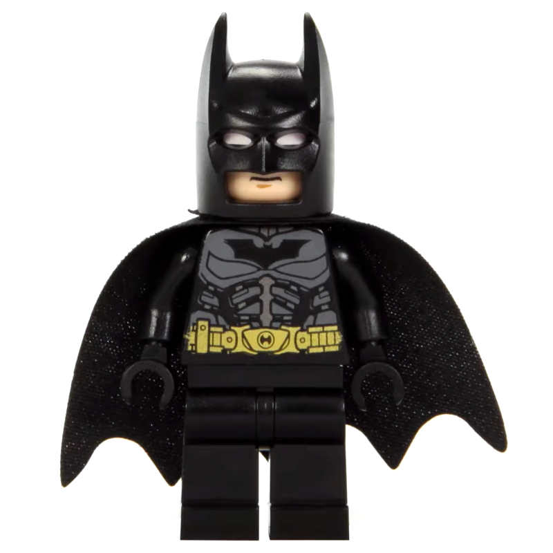 Lego Batman, Black Suit, Black Cape and Cowl, Yellow Utility Belt, Black Batman Logo