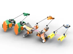 Anakin, Sebulba and Gasgano's Podracers