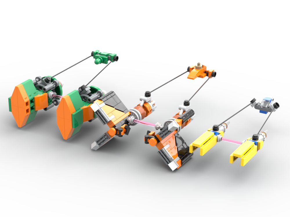 Lego Anakin, Sebulba and Gasgano's Podracers