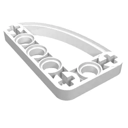 Technic Beam 3 x 5 L-Shape with Quarter Ellipse Thin / White