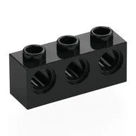 Technic Brick 1 x 3 [3 Pin Holes] / Black