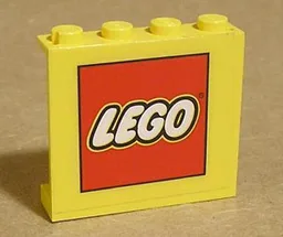 Panel 1 x 4 x 3 - Solid Studs with LEGO Logo Pattern (Sticker) - Set 4549