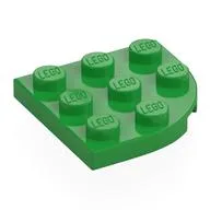 Plate Round Corner 3 x 3 / Bright Green