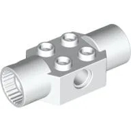 Technic Brick Special 2 x 2 with Pin Hole, with 2 Rotation Joint Sockets / White