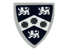 Minifigure, Shield Triangular Short with 3 White Lions and Maltese Crosses Pattern (Sticker) - Set 71040